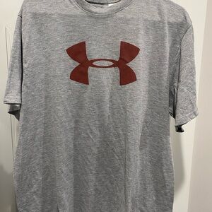 Under Armour Gray T-Shirt with Maroon Logo
